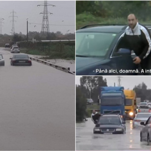 Video Prăpăd pe litoral după furtuna puternică. Mai mulți șoferi au rămas blocați în mașinile înghițite de apa care depășea chiar și un metru