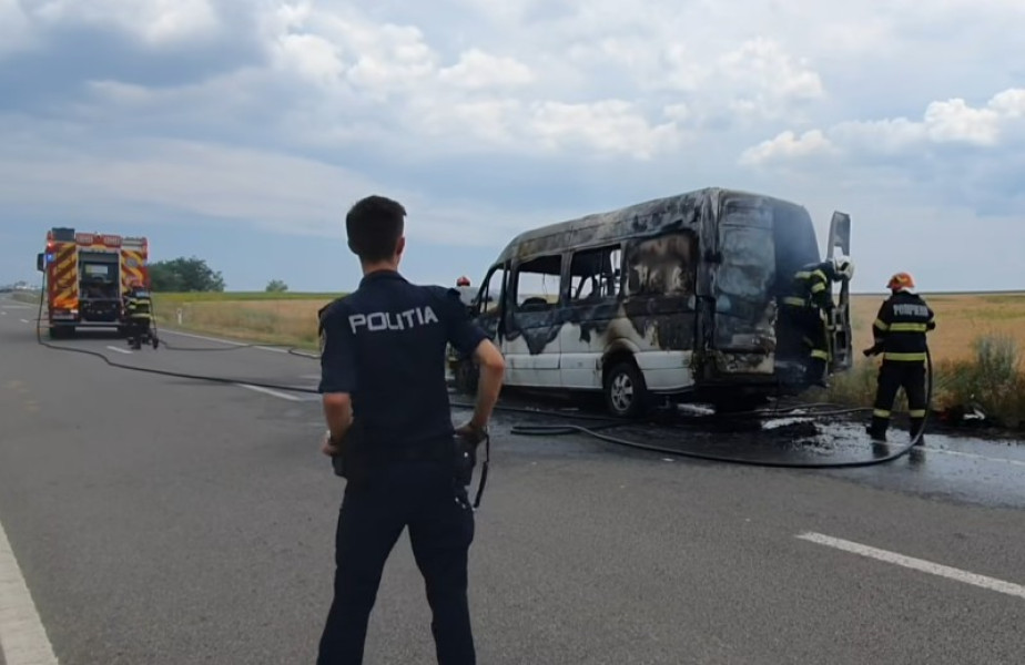 Incendiu pe drum național din județul Botoșani