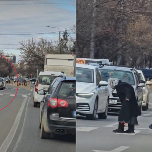 Un polițist din Ploiești oprește examenul auto pentru a ajuta o bătrână să traverseze strada. Momentul a fost înregistrat cu telefonul de un șofer și distribuit pe rețelele sociale cu mesajul "Așa arată normalitatea!