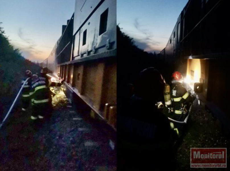Incendiu la locomotiva unui tren între Suceava și Botoșani, în zona Cervicești