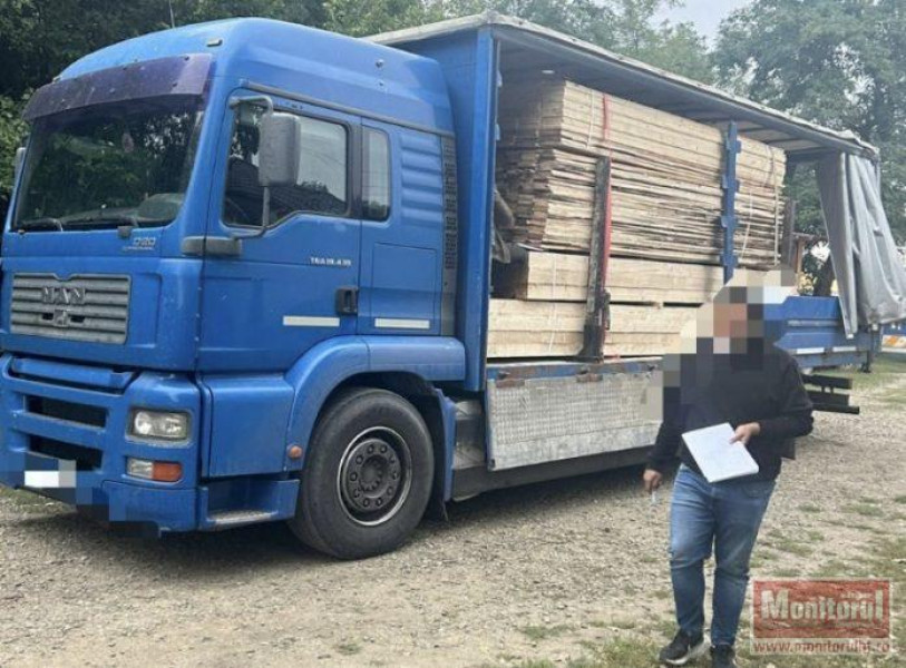 Doi șoferi din Suceava prinși cu lemn fără acte în Botoșani