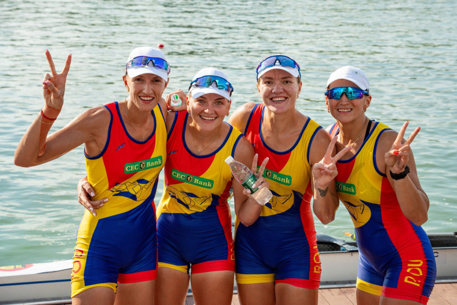 Echipajul feminin de 4 rame al României a câștigat argintul la CM de canotaj de la Shanghai