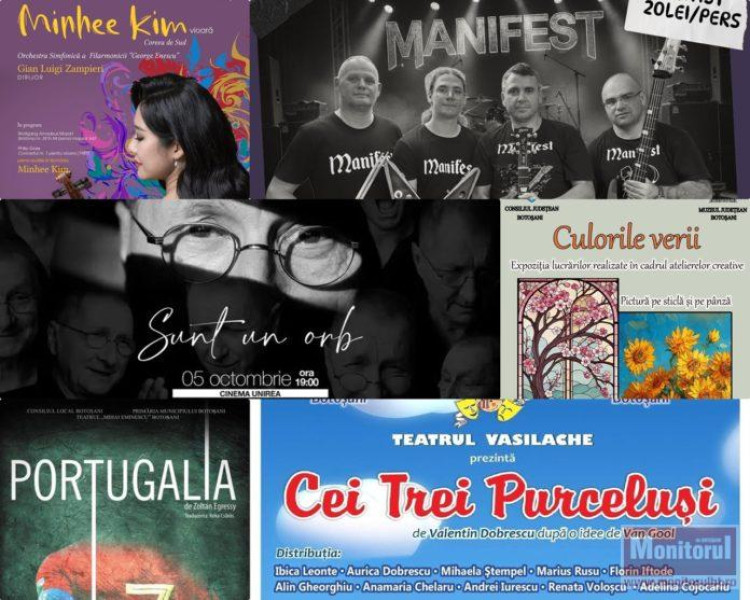 Maraton cultural la Botoșani cu teatru, concerte și expoziții în weekend