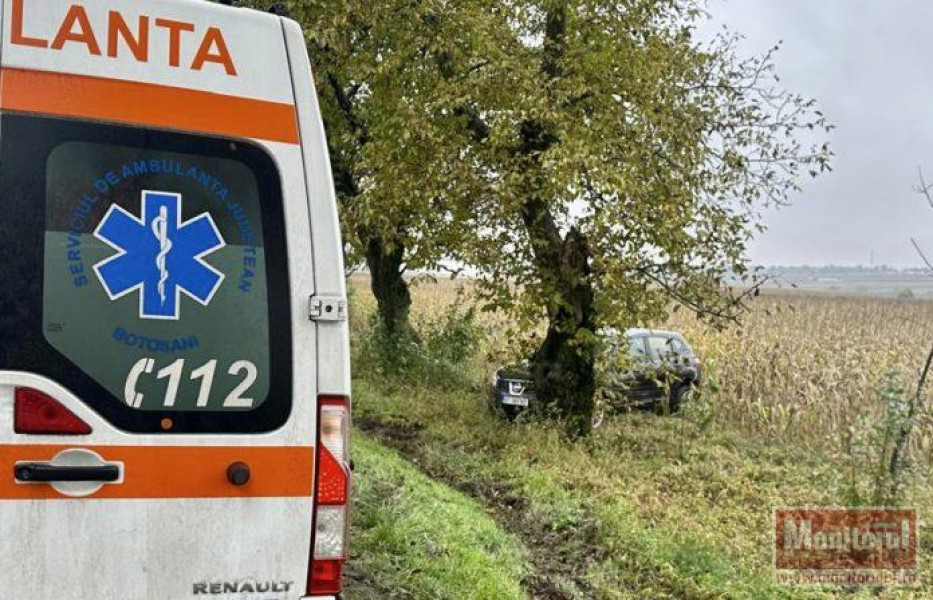 Șofer ajuns la spital după un carambol cu trei mașini