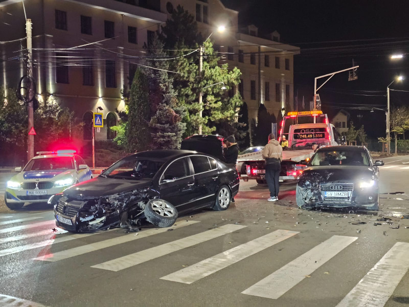 Două mașini au fost avariate în urma unui accident în Botoșani, fără victime