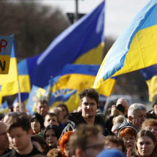 Refugiaţii ucraineni au protestat la Constanţa împotriva Rusiei