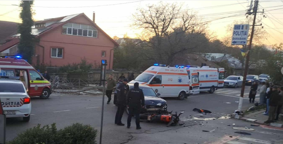 Doi adolescenți răniți grav în accident la Darabani, județul Botoșani