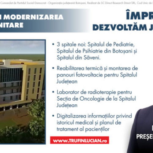 Lucian Trufin își prezintă soluțiile pentru Sănătate.  Candidatul PSD pentru Consiliul Județean: „Vom  construi 3 spitale noi în județ”