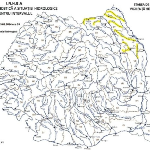 Alertă de inundații pe mai multe râuri din județ