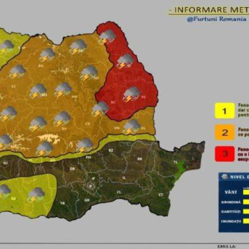 Cod galben de instabilitate atmosferică în județul Botoșani
